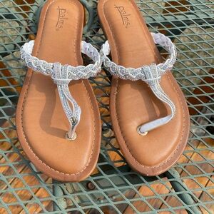 White Braided Sandals